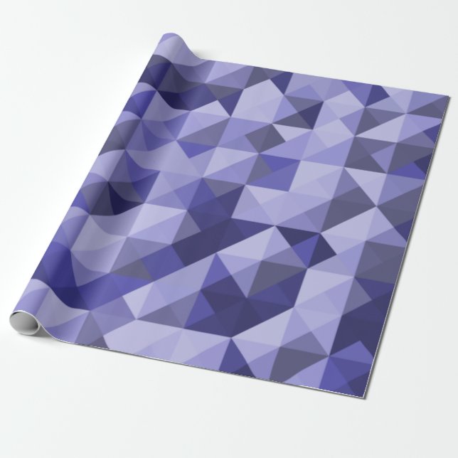 Purple Blue Mosaic Pattern Wrapping Paper (Unrolled)