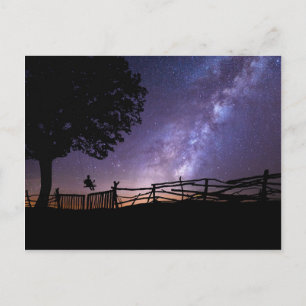 Purple Blue Night Sky Space Universe Postcard