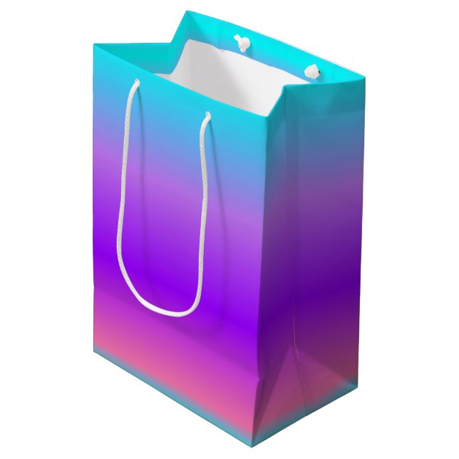 Purple Blue Ombre  Medium Gift Bag (Front Angled)