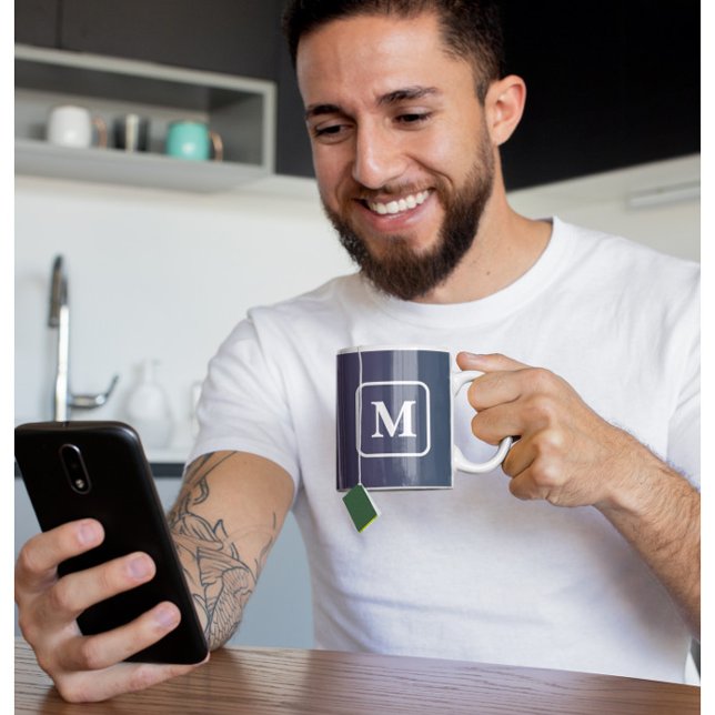 Purple Blue Ombre - Monogram Coffee Mug (Mockup 1)