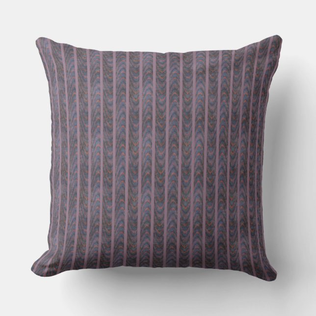 Purple Blue Orange Lavender Stripe Cushion (Front)