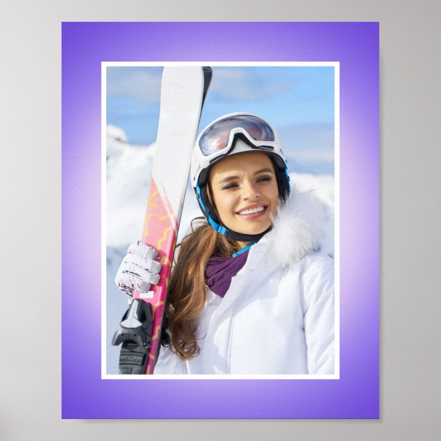 Purple Blue Pink Aura Gradient Photo Border Poster (Front)