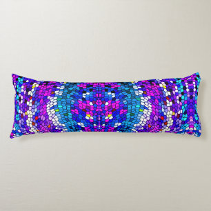 Purple Blue Pink Mosaic Tile Pattern Body Pillow