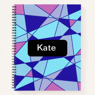 Purple blue pink triangle abstract  notebook