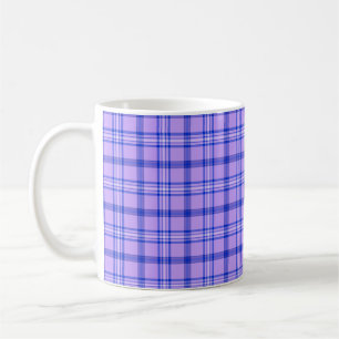 Purple Blue Plaid Classic Pattern Bright Coffee Mug