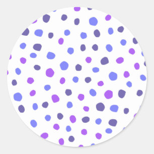 Purple Blue Polka Dot Dotted Pattern Art Classic Round Sticker