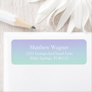 Purple Blue Rainbow Return Address Label