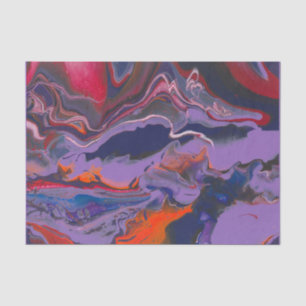 Purple Blue Red Orange White Decoupage Abstract Tissue Paper