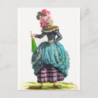 Purple & Blue Regency French Fashion Drawing