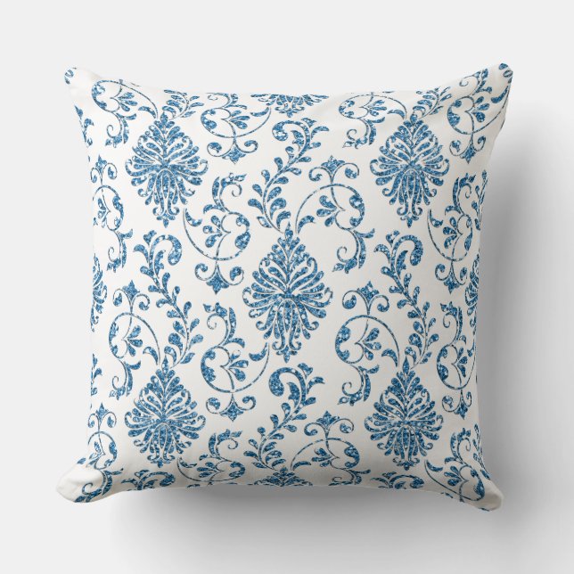 Purple/Blue Reversible Glitter Decorative Pillow (Front)