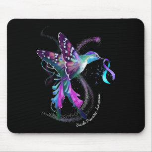 Purple Blue Ribbon Suicide Prevention Awareness Mouse Pad