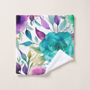 Purple Blue Rose flowers  Bath Towel Set