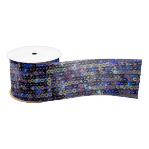 Purple blue sequins   sparkle pattern    satin ribbon