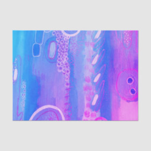 Purple Blue Shades Abstract Art Tissue Paper