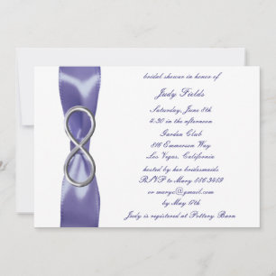 Purple Blue Silver Infinity Bridal Shower Invitation