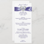 Purple Blue Silver Swans Wedding Menu Card<br><div class="desc">Accentuate your decor by adding a menu card. As your guests look forward to the bride and groom's entrance or the presenting of the guest of honour, they can find a menu card at their setting adds a nice touch. Personalise and create your menu by adding, and changing the text...</div>