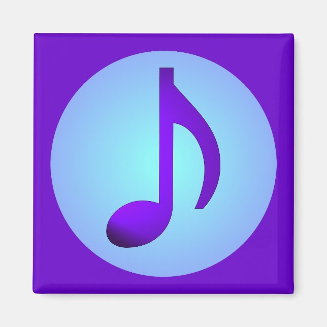 Purple Blue Simply Elegant Music Note Magnet (Front)