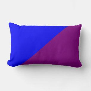 Purple & Blue Solid Colour Background Lumbar Cushion