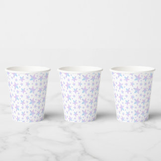 Purple Blue stars Princess Themed Birthday Party Paper Cups