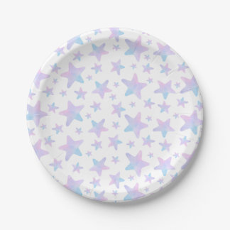 Purple Blue stars Princess Themed Birthday Party Paper Plate
