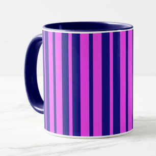 Purple Blue Stylish Stripes Pattern Design  Mug