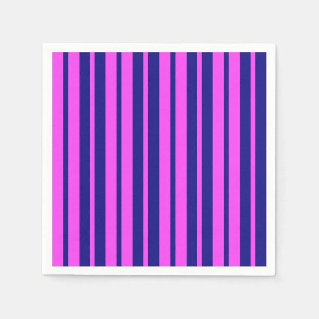 Purple Blue Stylish Stripes Pattern Design  Napkin (Front)