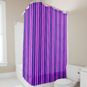 Purple Blue Stylish Stripes Pattern Design Shower Curtain