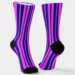 Purple Blue Stylish Stripes Pattern Design Socks