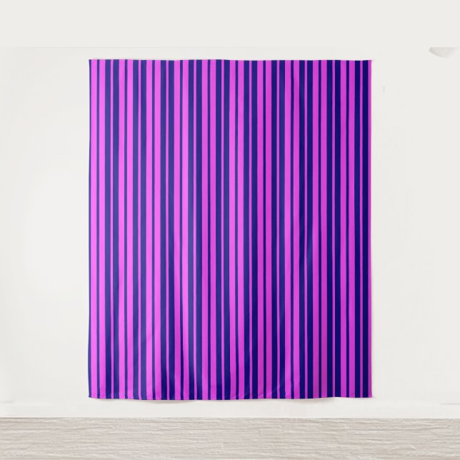Purple Blue Stylish Stripes Pattern Design  Tapestry (Front)