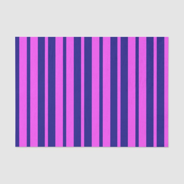 Purple Blue Stylish Stripes Pattern Design  Tissue Paper (Front)