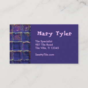 purple/blue tile business card