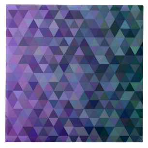 purple blue triangles ceramic tile
