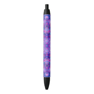 Purple & Blue Vintage Fractal Kaleidoscope Black Ink Pen