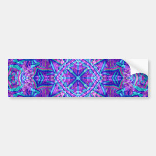 Purple & Blue Vintage Fractal Kaleidoscope Bumper Sticker