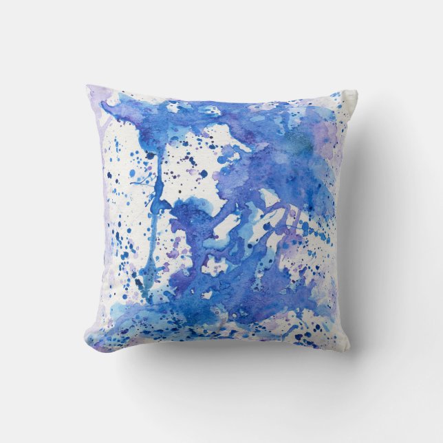 Purple Blue watercolor 01 Cushion (Front)