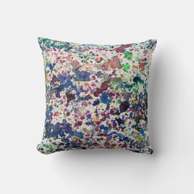 Purple Blue Watercolor Background Texture Design Cushion (Front)