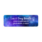 Purple Blue Watercolor Galaxy Return Address
