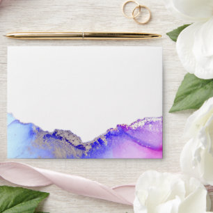 Purple Blue Wedding Envelope