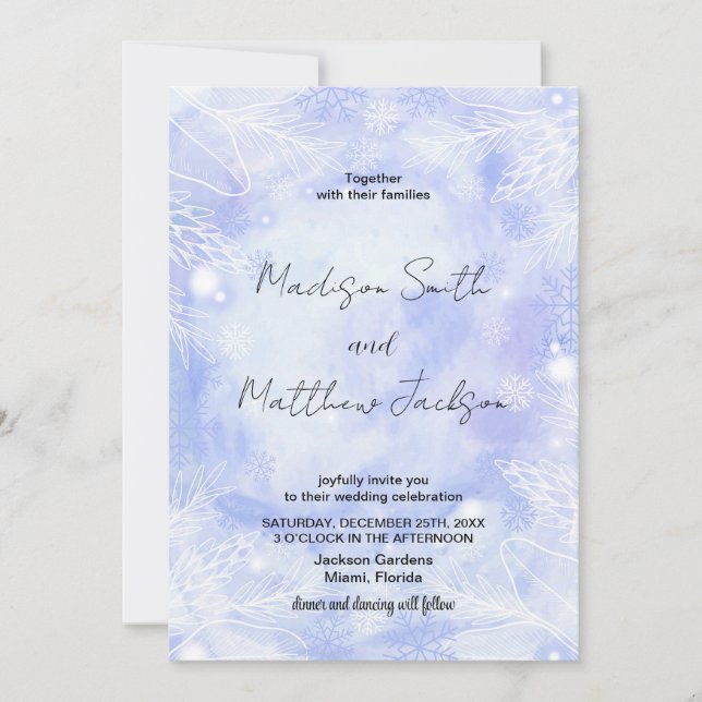 Purple Blue Wedding Invitations (Front)