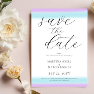 Purple Blue Wedding Save the date