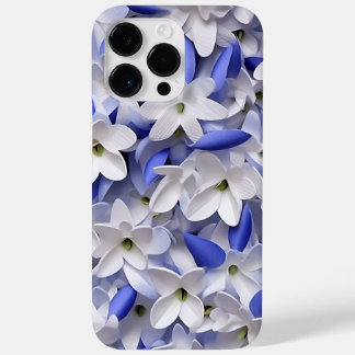 PURPLE BLUE WHITE 3-D PAPER LOOK BLUEBELLS Case-Mate iPhone 14 PRO MAX CASE