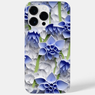 PURPLE BLUE WHITE 3-D PAPER LOOK BLUEBELLS Case-Mate iPhone 14 PRO MAX CASE