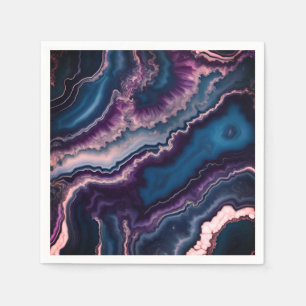 Purple Blue White Agate Marble design  Napkin