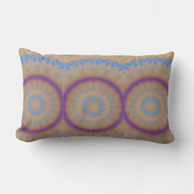 Purple, Blue, Yellow Circles Lumbar Cushion (Front)