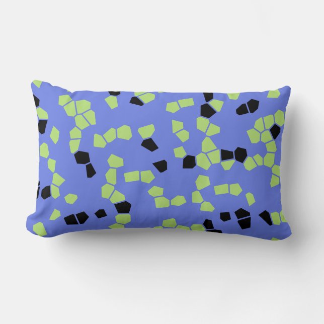 Purple Blue Yellow Green Black Pattern Lumbar Cushion (Front)