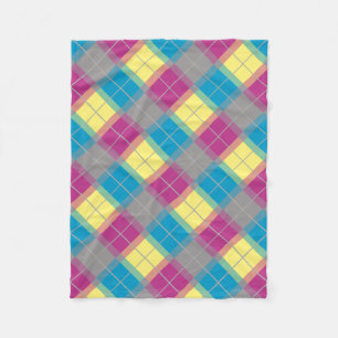 Purple Blue Yellow Pattern Fleece Blanket