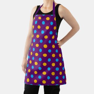 Purple Blue Yellow Polka Dots Design  Apron
