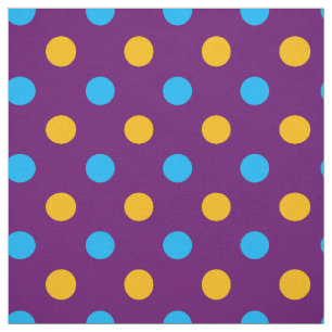 Purple Blue Yellow Polka Dots Design Fabric