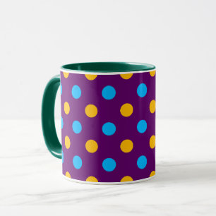 Purple Blue Yellow Polka Dots Design Mug