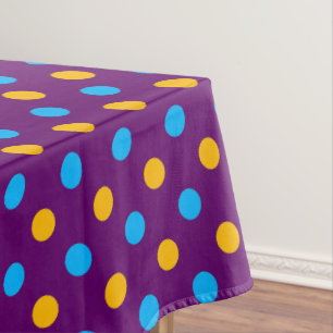 Purple Blue Yellow Polka Dots Design  Tablecloth